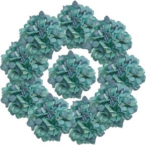 Champagne Hydrangea Artificial Flowers,Artificial Silk Hydrangea Heads Faux Hydrangea Flowers Heads with Stems for Home Wedding Baby Shower Decor,Pack of 10(81 Petals)
