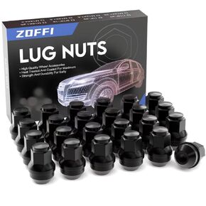 ZOFFI 24pcs M14x1.5 One-Piece Black OEM Factory Style Large Acorn Seat Lug Nuts Replacement for 2015-2020 Ford F150 Expedition Lincoln Navigator Factory Wheels