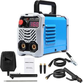 Wanhong Mini Welding System 200A Stick ARC Electric Welder Machine IGBT Digital,Welding Cable, Mask and Gloves,Househeld Use 110V Plug