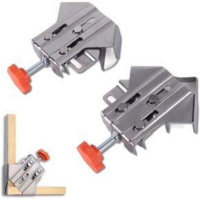4Pcs Corner Clamp, 90 Degree Clamp Multipurpose Stainless Steel Right Angle Clamp Clamps for Woodworking, Metal Pipe, Steel Rod And Glass(Open And Closed Type)