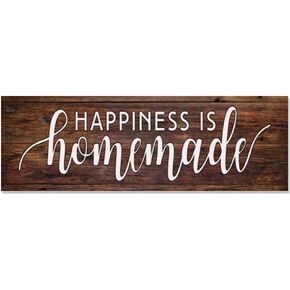 Happiness is Homemade Farmhouse Rustic Looking Wood Sign Wall Décor Gift 6 x 18 Wood Sign B3-06180028035