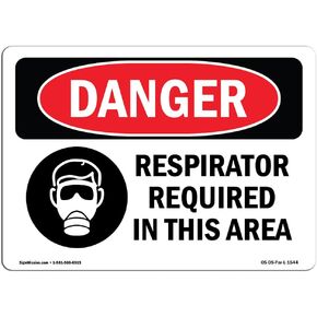 OSHA Danger Sign - Respirator Required in This Area | Aluminum Sign | Protect Your Business, Construction Site, Warehouse & Shop Area | Made in The USA