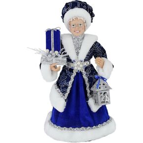 Windy Hill Collection 16" Inch Standing Brilliant Blue Mrs. Santa Claus Christmas Figurine Figure Decoration 162080Z