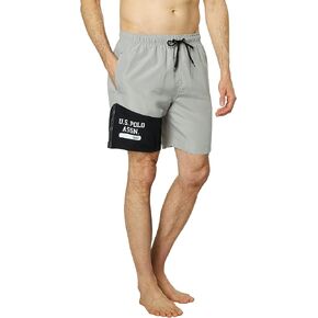 U.S. Polo Assn. USPA Color-Block Swim Shorts Vapor Gray MD