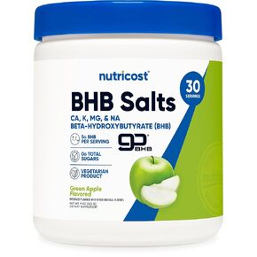 مزيج مشروب أملاح Nutricost BHB (30 حصة، بنكهة عصير الليمون والفراولة) (5 جرام BHB لكل حصة) - 0 جرام إجمالي السكريات، منتج نباتي