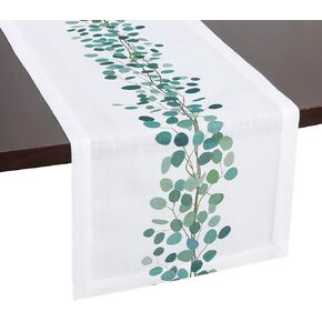 Brio Trends Eucalyptus Table Runner, Perfect Fall Table Runner for Autumn Decor, Elegant Greenery Runner, Coffee Table Runner, Rustic Farmhouse Decorations - Camino de Mesa (13 x 72 Inches Long)