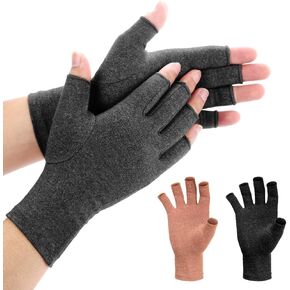Duerer 3 Pairs Arthritis Gloves,Compression Gloves for Hand Pain Relief,RSI,Carpal Tunnel,Men's & Women's Fingerless Gloves
