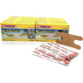 Fabric Knuckle Flexible Adhesive Bandages - 1 1/2"x3" 100 Count - Latex Free, Sterile, Knuckle Bandages for for Wound Care