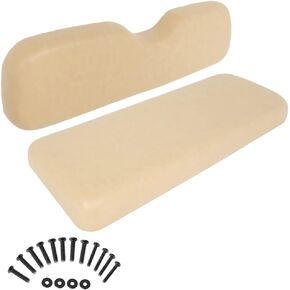 SCITOO Golf Cart Rear Seat Rear Flip Replacement Cushions, Golf Cart Back Seat for EZGO TXT RXV ST for ST Sport for Valor Models for Club Car, for Yamaha, Tan, Rear, 2 Piece Set