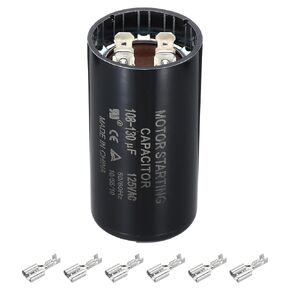 PATIKIL Motor Start Capacitor, 2 Pcs 270-324uf 125V 50/60Hz CD60 Run Capacitor Motor Starting Capacitor for Electric Motor Starts Running, Black