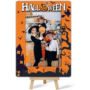 Halloween Picture Frame, Happy Halloween Photo Frame, Orange Ghost Pumpkin Picture Frames, Halloween Gifts Ideas For Friends Couple Coworkers, Dia De Los Muertos Frames For Home Decor D(03)
