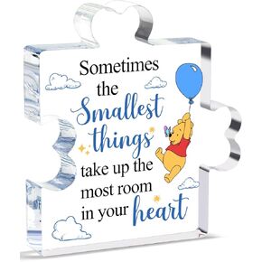 Funny Clear Acrylic Block Puzzle Desk Decorations Sign, Disney Desk Accessories for Office, Home Bedroom Office Positive Plaque Decor Sign for Teens Friend Woman Coworkers Birthday Gifts