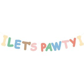 Dog Birthday Party Supplies,Birthday Banner for Dog Birthday Party Decorations,Puppy Pet Dogs Cats Holiday Let’s Pawty Banner Sign Photo Backdrop (Pawty)