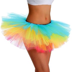Women Tutu Adult Tulle Skirt Costume for Women 6 Layers Womens Tutu Skirts for Girls Halloween Ballet