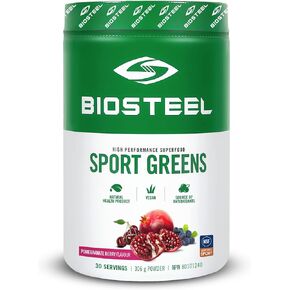BIOSTEEL Sport Greens Powder, High Performance Superfood, Non-GMO Formula, Pomegranate Berry, 30 Servings