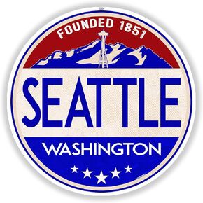 3.5" Seattle Washington Vinyl Sticker Decal Pacific Northwest