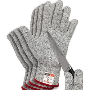 Cut Resistant Gloves - 2 PAIRS XS for Kids 8-12 year - Food Grade, Level 5 Protection - Great for Whittling or Wood Carving