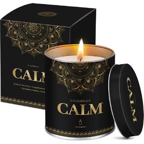 شموع معطرة باللافندر من WarmEmbrace، شموع برطمان 9 أونصة للمنزل والمكتب والتأمل واليوجا والشموع للنساء والرجال، وأعياد الميلاد، والذكرى السنوية، وهدية عيد الحب، ولمسة زخرفية أنيقة