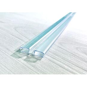 مفصلات معيشة بنمط بيانو PVC شفاف مميز وفريد ​​من نوعه لـ 3/16 بوصة (4.5 مم) أو 1/8 بوصة (3 مم) المادة: بدون براغي أو غراء - DIY لزجاج شبكي، أكريليك، زجاج والمزيد (48 بوصة، قطعة واحدة) in Kuwait