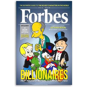 EMH Burns Scrooge McDuck, Richie Rich, And Mr. Monopolys Canvas Art Poster And Wall Art Picture Print Modern Family Bedroom Decor Posters 16x24inch(40x60cm)