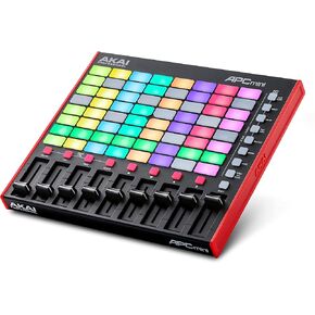 AKAI Professional APC64 Ableton MIDI Controller with 8 Touch Strips, Step Sequencer, 64 RGB Velocity-Sensitive Pads, CV Gates, MIDI In & Out, USB-C