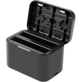 PULUZ Fast Charge Hub for Insta360 Ace/Ace Pro, Battery Charging Box & Memory Card Storage Case, Quick Portable 2 Channel Battery Charging Storage Station with Micro SD Card Storage Slots Accessories