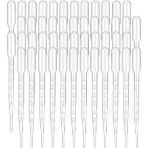 50Pcs Airbrush 3ml Disposable Plastic Eye Dropper Transfer Graduated Pipettes Essential Oils Pipettes Dropper Pipettes and Pipettors