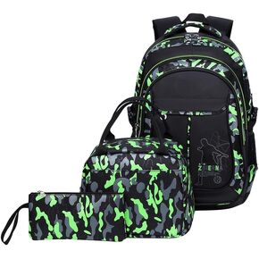 TONLEN School Backpack and Lunch Bag Set for Boys Heavy Duty Middle Elementary Children's Book Bag