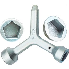 Meter Curb Box Key MKF2 Triangular Curb Box Wrench Electric Box Key Water Meter Key,for Opens meter pit lids and meter box lids and curb box lids (Silver 1 Pcs)