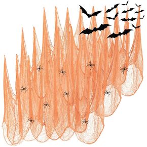 FestiCorp Halloween Beige White Cheesecloth, 394x30 inch-Halloween Spooky Creepy Cloth Curtain Gauze Fabric, Spider Web Mesh White Cheese Cloth for Haunted House Decor, Indoor & Outdoor Decoration