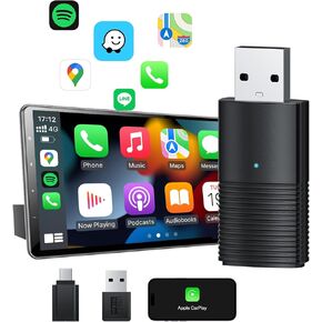 محول Android Auto اللاسلكي، يحول محول Android Auto السلكي إلى لاسلكي للسيارات من 2016 وAndroid 11+، التوصيل والتشغيل Android Auto Dongle، التحديث عبر الإنترنت، رمادي in Kuwait