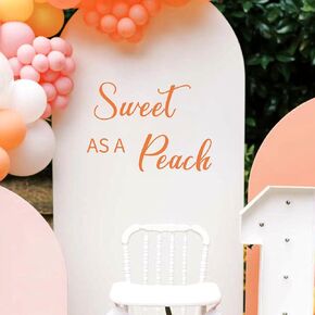 Sweet As A Peach Wall Decal - Sweet As A Peach First Birthday Party Decoration,Baby Shower Supplies,Girls 1st Birthday Balloon Arch Decal(Peach Decal)