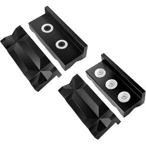 4 Inch Vise Jaws Pads, Aluminum AN Fitting Vise Jaws & Nylon Vise Soft Jaws For Bench Vise 4 Inch, Strongly Magnetic Vice Jaws, 2 Pairs