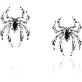 Gothic Spider Earrings Silver Spider Studs Earrings 3D Spider Earrings White Diamond Spider Studs Earrings Exaggerated Spider Earrings Cosplay Halloween Earrings Jewelry (white diamond) in Kuwait