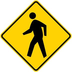 Municipal Supply and Sign Co Pedestrian Crossing Sign - 24 x 24 Inches - Highly Reflective 3M Sheeting for Enhanced Visibility and Safety, 10-Year Warranty