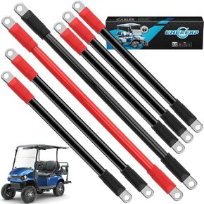 كابلات بطارية EZGO، مجموعة أسلاك كابلات بطارية عربة الجولف لـ EZGO TXT 1994-UP 36V و48V، 4 قياس 7 قطع من النحاس النقي AC/DC EZGO