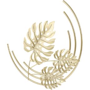 Leaf Wall Hanging Tropical Leaves Wall Sculpture Golden Leaves Wall Art Home décor Golden Palm Leaves Leaf Decor Floral Decorations Metal Wall Art Iron 3D Metal Frame Ginkgo
