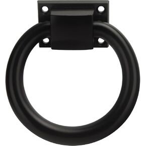 Matte Black Ring Garage Door Pull 3.9In Metal Sliding Barn Door Handle Knob Fence Gate Door Hardware for Farmhouse Gardendoor Hallway Mantle Shutters Cabinet Box 2 Pack