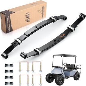 10L0L Golf Cart 3 Leaf Spring Kit Fits EZGO TXT Medalist 1994-2013 & MPT 800, with Bushings & Sleeves & U Bolts OEM# 70247-G01 70474-G01 70505-G01 603109 (2 Packs)