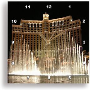 3dRose LLC DPP_4397_1 Las Vegas 10 by 10-Inch Wall Clock