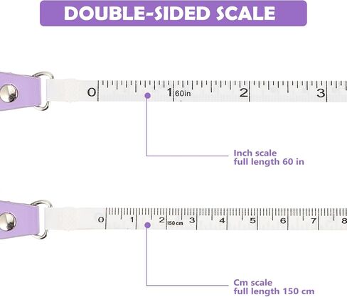 HEMOTON Sewing Tape Measure, 150 cm 60 Inch Leather Retractable Body Measuring Tape，Tailor Fabric Small Tape Measure for Body Fabric Sewing (1 Pack, Purple) in Saudi Arabia