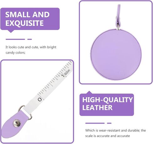 HEMOTON Sewing Tape Measure, 150 cm 60 Inch Leather Retractable Body Measuring Tape，Tailor Fabric Small Tape Measure for Body Fabric Sewing (1 Pack, Purple) in Saudi Arabia