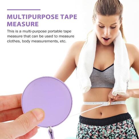 HEMOTON Sewing Tape Measure, 150 cm 60 Inch Leather Retractable Body Measuring Tape，Tailor Fabric Small Tape Measure for Body Fabric Sewing (1 Pack, Purple) in Saudi Arabia