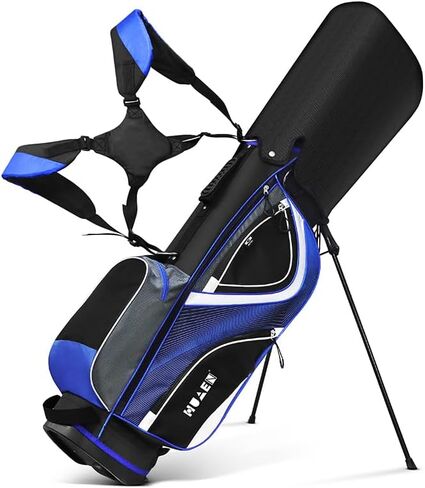 Golf Stand Bag - 14-Way Divider, 5 Pockets Golf Club Bags, Ergonomic Straps, Waterproof Nylon Material, Ideal for All Golfers (Grey) in Saudi Arabia