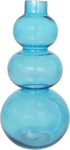 Deco 79 Glass Decorative Vase Bubble Centerpiece Vases with Various Sizes, Set of 2 Flower Vases for Home Decoration 14", 11" H, Blue in Saudi Arabia
