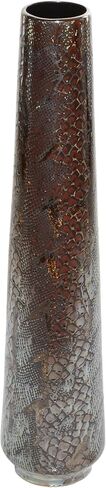 Deco 79 Ceramic Decorative Vase Snakeskin Inspired Centerpiece Vase, Flower Vase for Home Decoration 8" x 8" x 36", Silver in Saudi Arabia