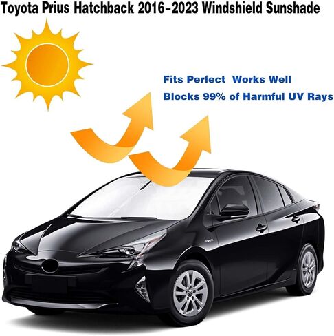 CC&TT Windshield Sun Shade Compatible with 2010-2024 Toyo-ta 4Runner(SR5 Trail Limited),4 Runner Sun Visors Sun Shade,Toyo-ta 4Runner Accessories Foldable Front Window Shade Protector Blocks UV Rays in Saudi Arabia