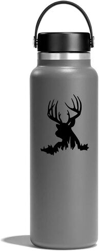 Deer Buck Laying Vinyl Decals Stickers (2 Pack!!!) | Tumbler and Insulated Cups | Decals Only! Cup not Included! | 2-3 X 3 inch Black Decals | KCD1264 in Saudi Arabia