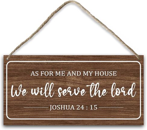 ديكور المنزل المسيحي لوحة خشبية معلقة، أما بالنسبة لي وبيتي سوف نخدم، هدايا دينية للنساء والرجال آية الكتاب المقدس علامة الكتاب المقدس جدار الفن لغرفة المعيشة غرفة نوم المطبخ هدية هووسورمينغ-23 in Kuwait