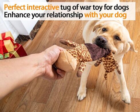 Squeaky Plush Dogs Toys for Aggressive Chewers, Stuffed Animal Dog Toy with Rubbery Belly, Durable Interactive Puppy Chew Toys for Boredom,to Keep Them Busy, Small Medium Large Breed(Cow) in Saudi Arabia